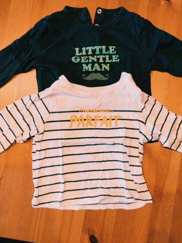Lot de 2 tee-shirts manche longue taille 6 mois