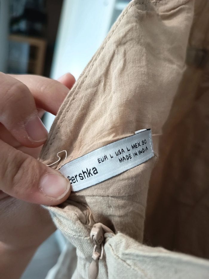 Robe beige marron Bershka - Taille L 40 - photo numéro 7