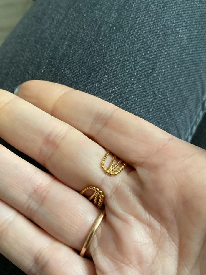 Bague dorée acier inoxydable réglable - photo numéro 3