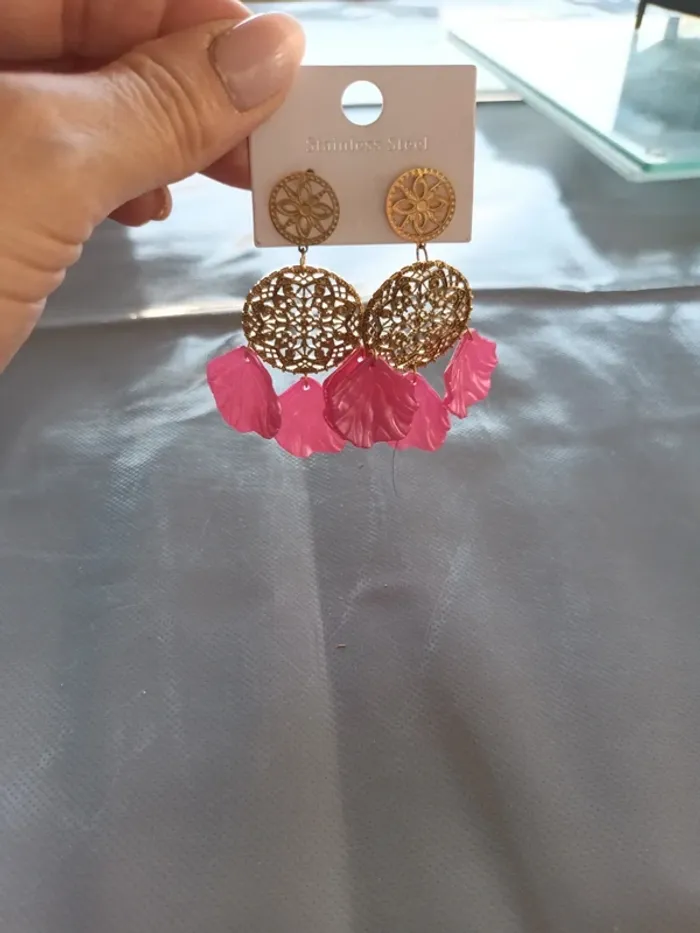 Boucle fantaisie bohème rose doré