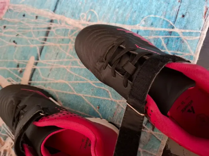 Baskets Athlétisme p36 noir et rose lacets scratchs - photo numéro 8