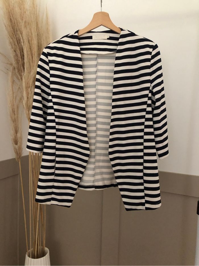 Blazer rayé manches 3/4 S/m