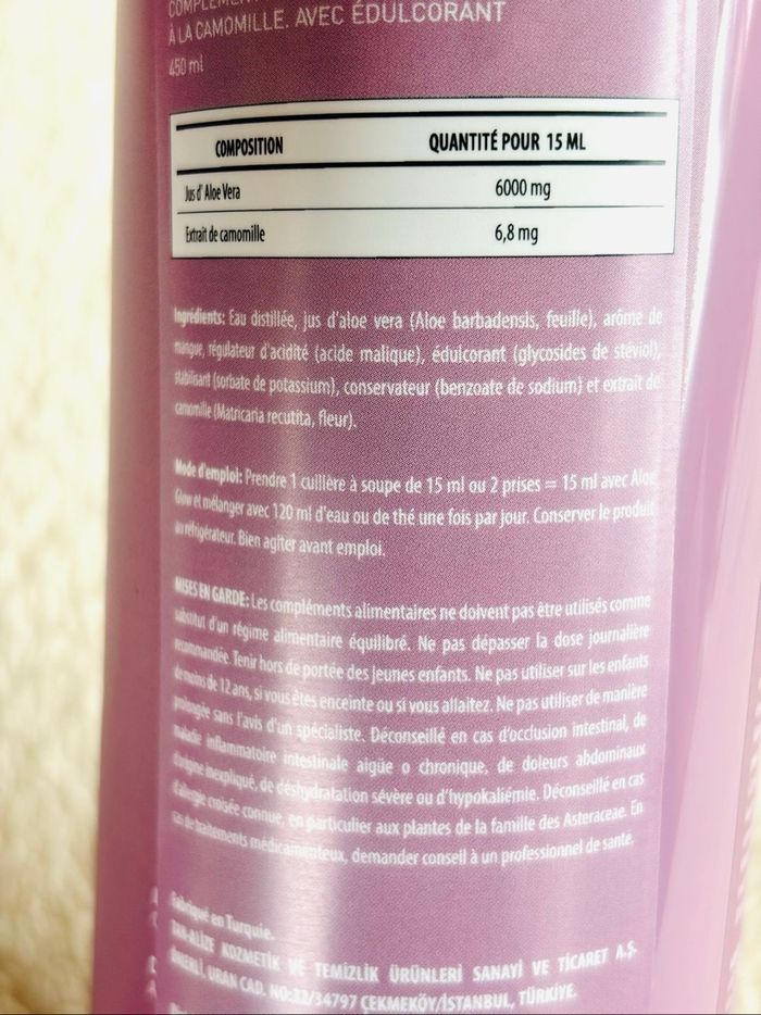 Aloe Glow Mango (Aloe Vera-Mango) Farmasi Nutriplus - photo numéro 5