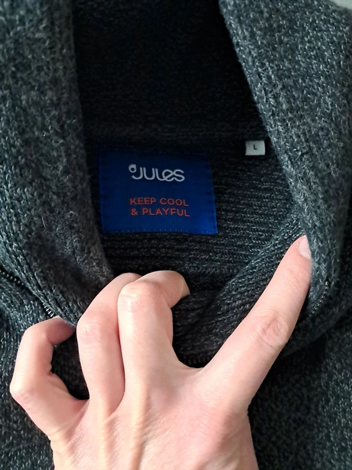 Pull noir avec col fermeture - photo numéro 2