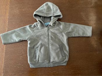 Gilet zippé à capuche kaki