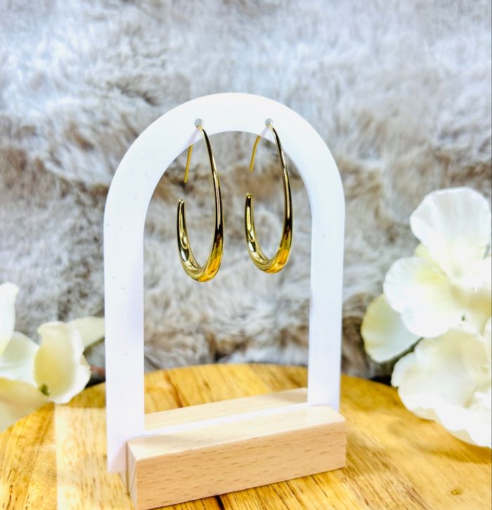 Boucles d’oreilles goutte dorées look chic minimaliste – neuf - photo numéro 3