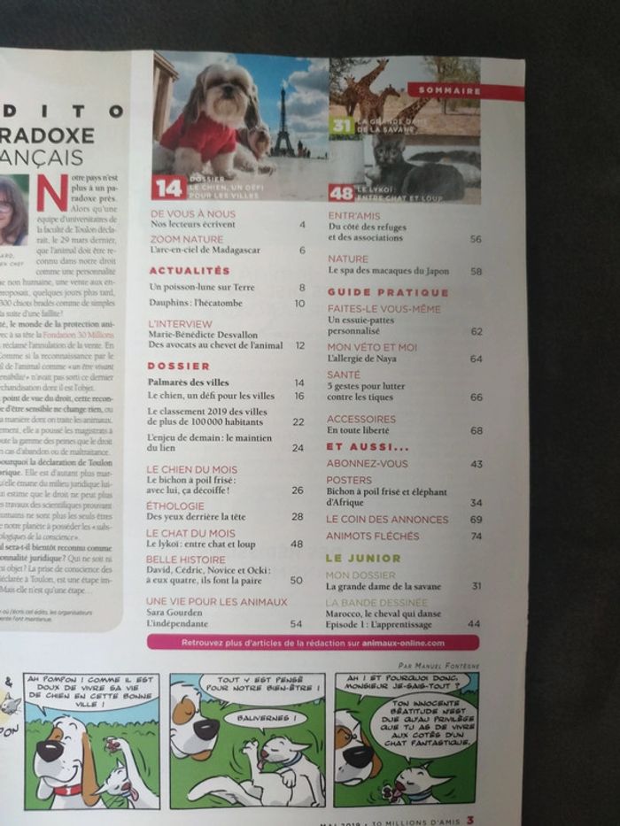 Magazine 30 millions d'amis numéro 373 mai 2019 - photo numéro 3
