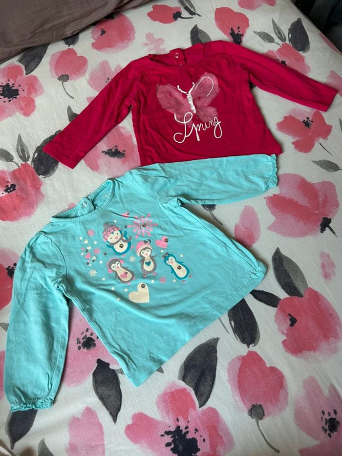 Lot 2 tee shirt animaux