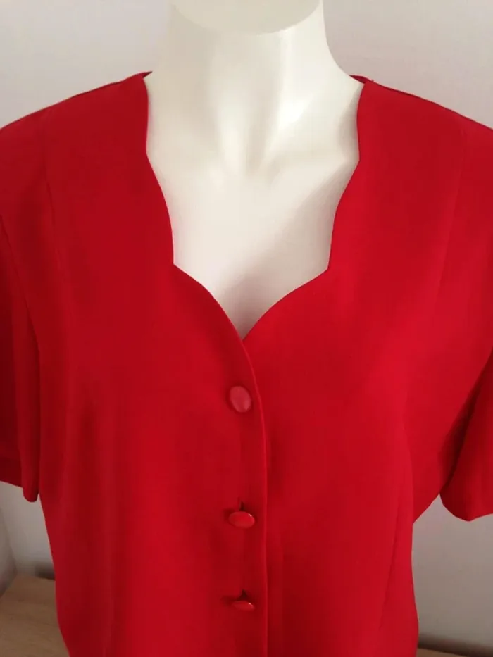 Blouse col rond coquillage manches courtes 40/42 Afibel - photo numéro 3