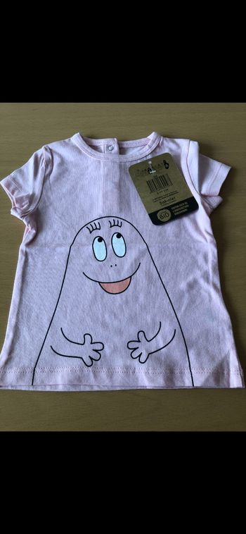 Tee shirt rose fille barbapapa sahinler 67 cm 6 mois