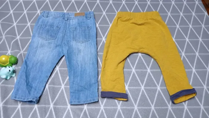 🦁Lot 1 salopette + 2 pantalons, 12 mois - photo numéro 5