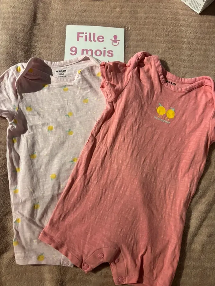 Lot de 2 pyjamas courts 9 mois
