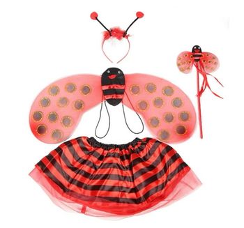 Déguisement coccinelle jupette, aile, baguette et serre tête Taille unique 3-6ans