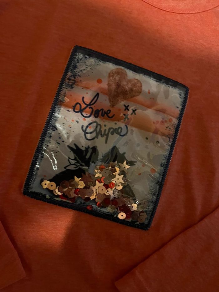 5/6 ans - tee-shirt manches longues chipie oranger - photo numéro 2