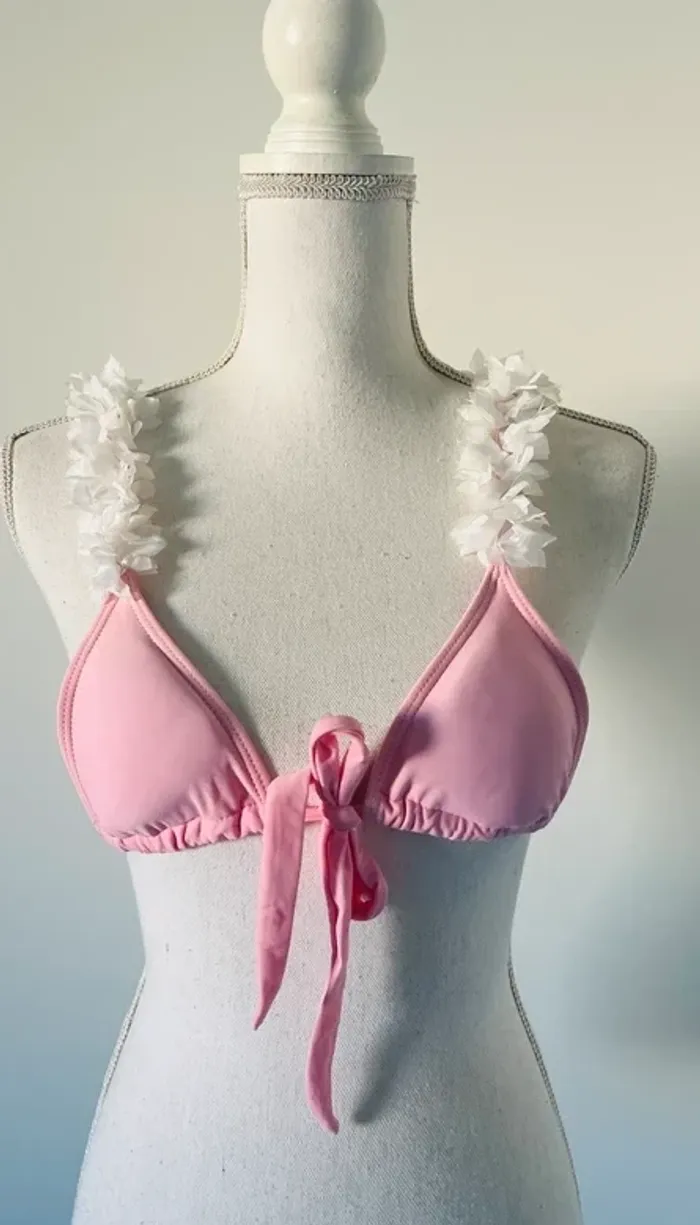 Bikini rose avec nœud - photo numéro 4