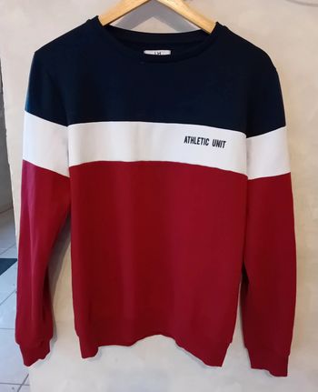 Sweat bordeaux blanc bleu marine