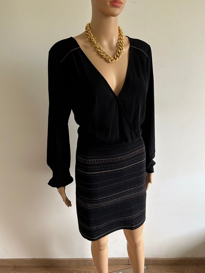 Robe noire et dorée à manches longues Morgan taille 42 jamais portée - photo numéro 2