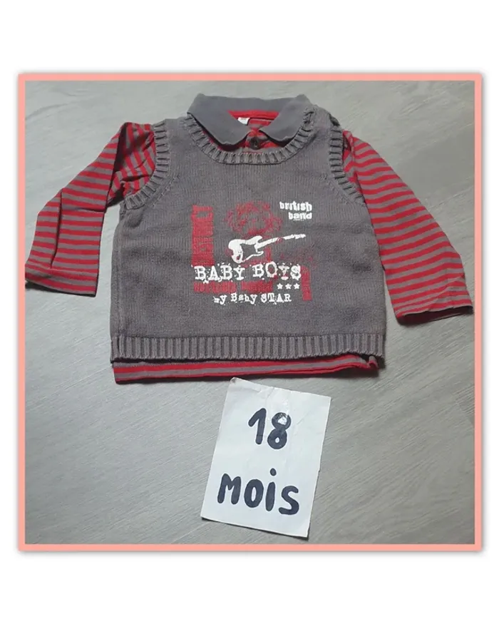Ensemble pull polo 18mois garçon
