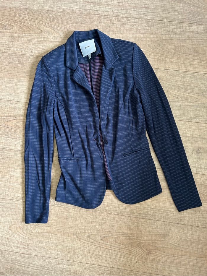 Blazer bleu marine ICHI taille S jamais porté - photo numéro 7