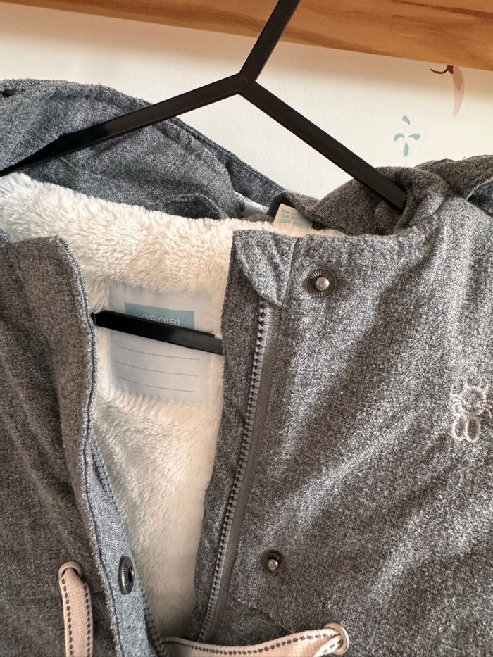 Manteau bébé fille chaud doublure polaire capuche - photo numéro 3