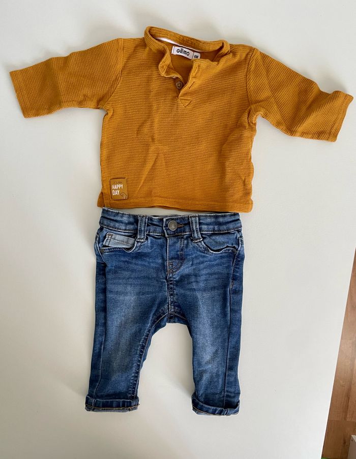 ENSEMBLE JEAN T-SHIRT MOUTARDE