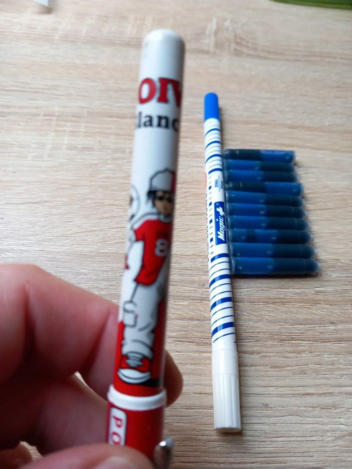😴stylo plume PoivreBlanc/ 10 cartouche d'encre/ 1 effaceur neuf - photo numéro 3