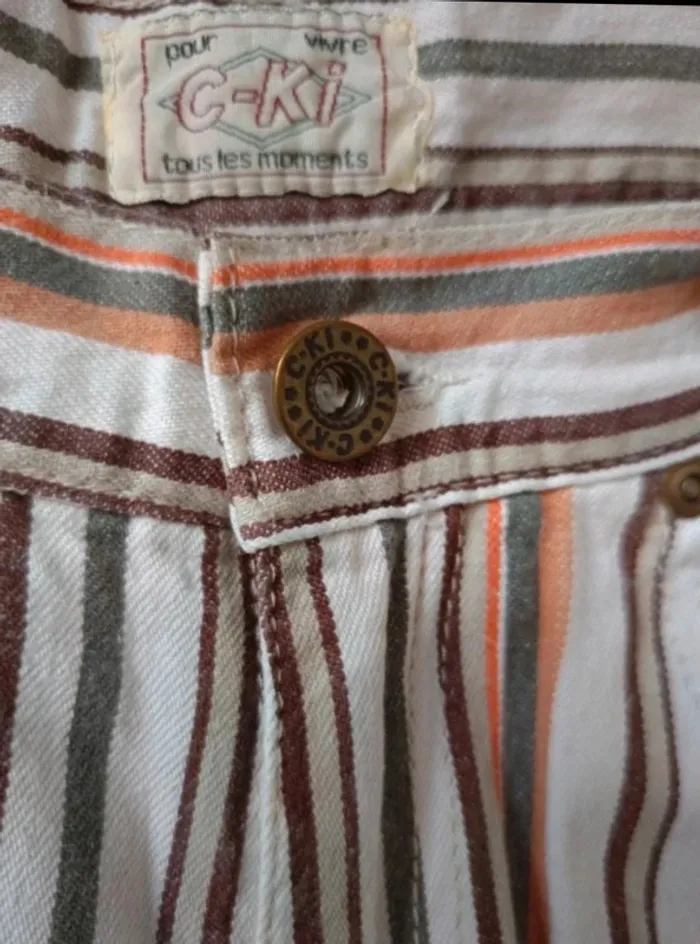 Short vintage t.34 100% coton taille haute - photo numéro 3