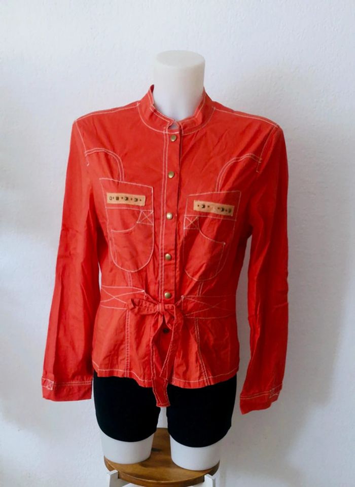 🤎 Veste rouge pour femme, taille L - photo numéro 2