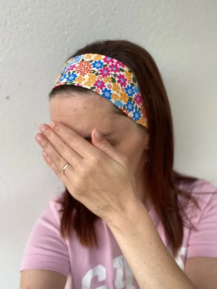 Bandeau cheveux fleurs multicolores