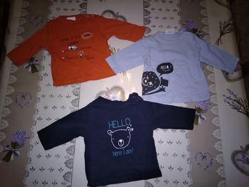 Lot de 3 maillots longues manches, kiabi, taille 3 mois