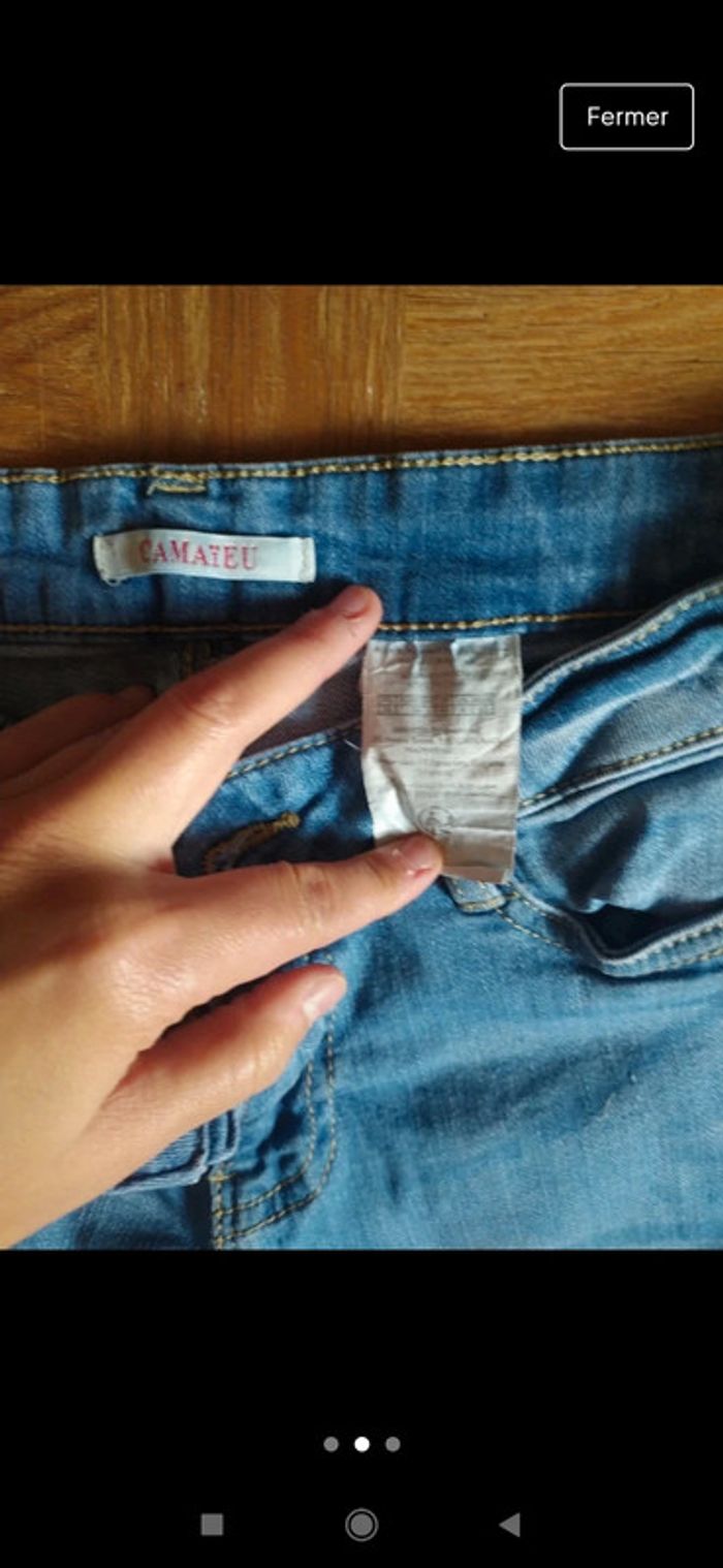Short bermuda taille 36 camaïeu bleu jeans - photo numéro 3