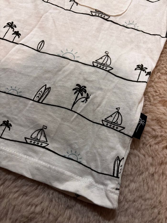 Tee shirt écru bateau/surf ZEEMAN t.12m - photo numéro 3