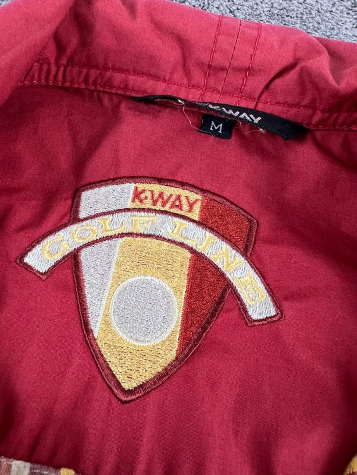 K-Way Golf Line Vintage Rouge Taille M – Imperméable Léger Rétro - photo numéro 8