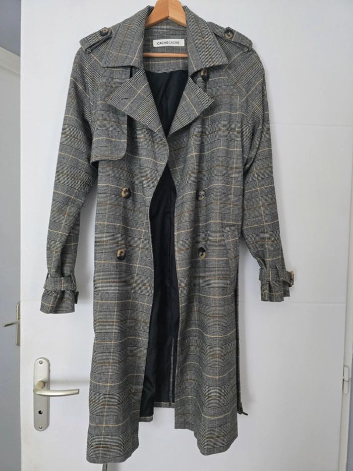 Manteau trench a carreaux - photo numéro 3