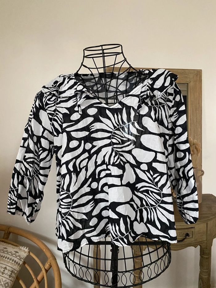 Blouse primark noir et blanche à motifs tachetée - photo numéro 8