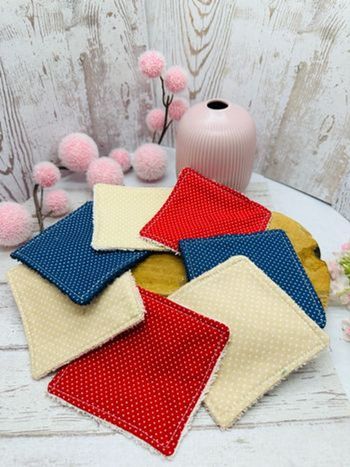 Lingette lavable et réutilisable lot de 7 en éponge coton