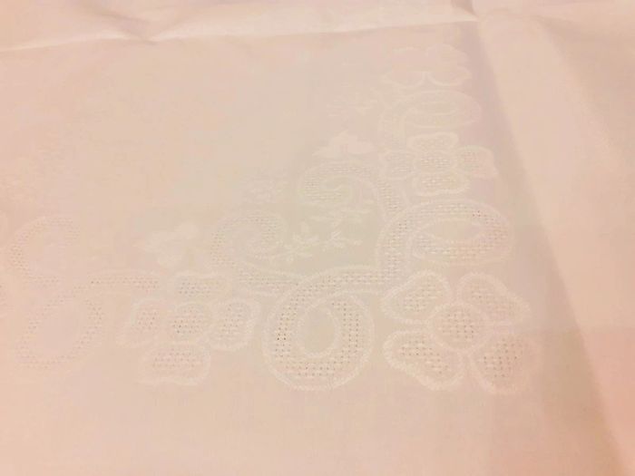 Neuf 1 Nappe et 12 serviettes damassé metis crème - photo numéro 8