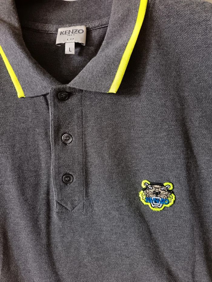 Polo gris et jaune fluo Kenzo - photo numéro 5