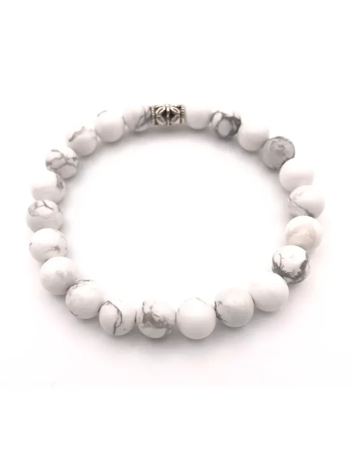 Bracelet Howlite - 8 mm - photo numéro 5