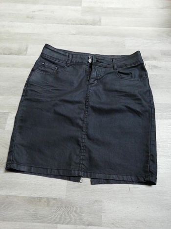 Jupe jean enduit noir taille m