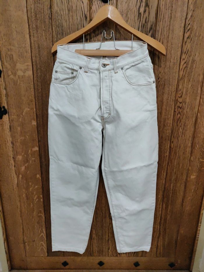 Jean Caroll blanc vintage taille haute T40