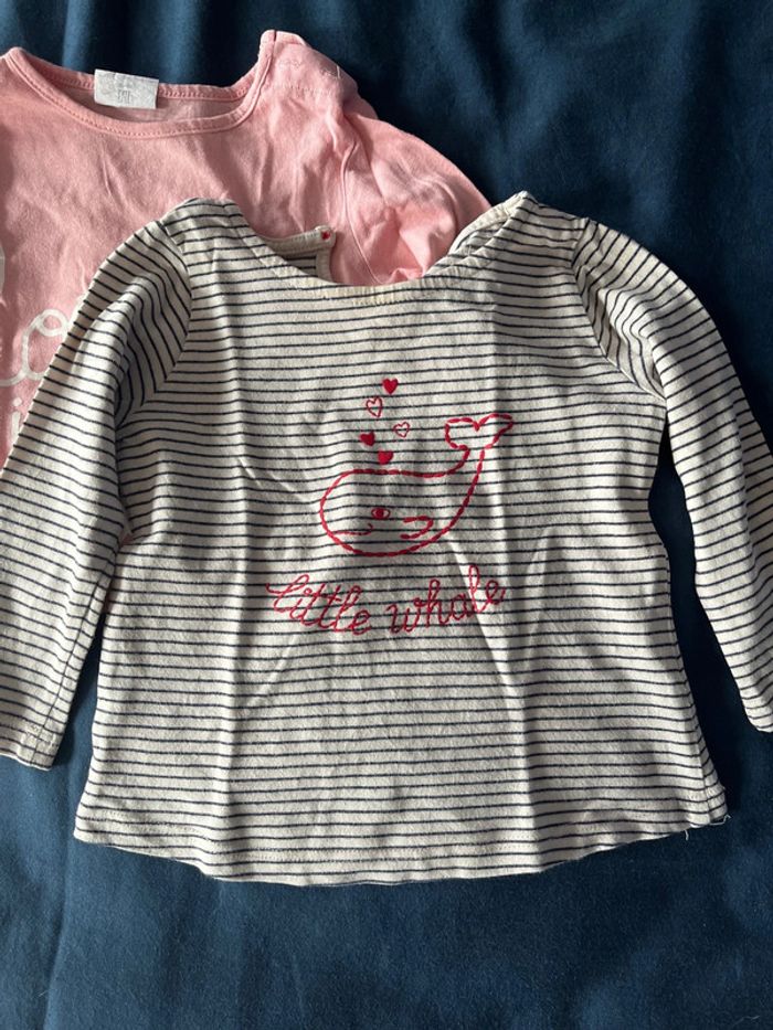 Lot 2 t-shirt manches longues 9 mois - photo numéro 2