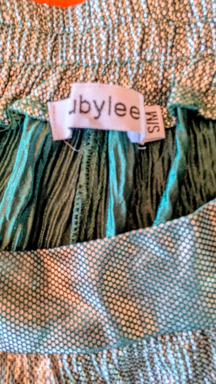 Pantalon large de fête irisé vert - photo numéro 3