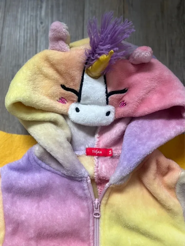 Sur pyjama/ combi polaire licorne 5ans - photo numéro 2