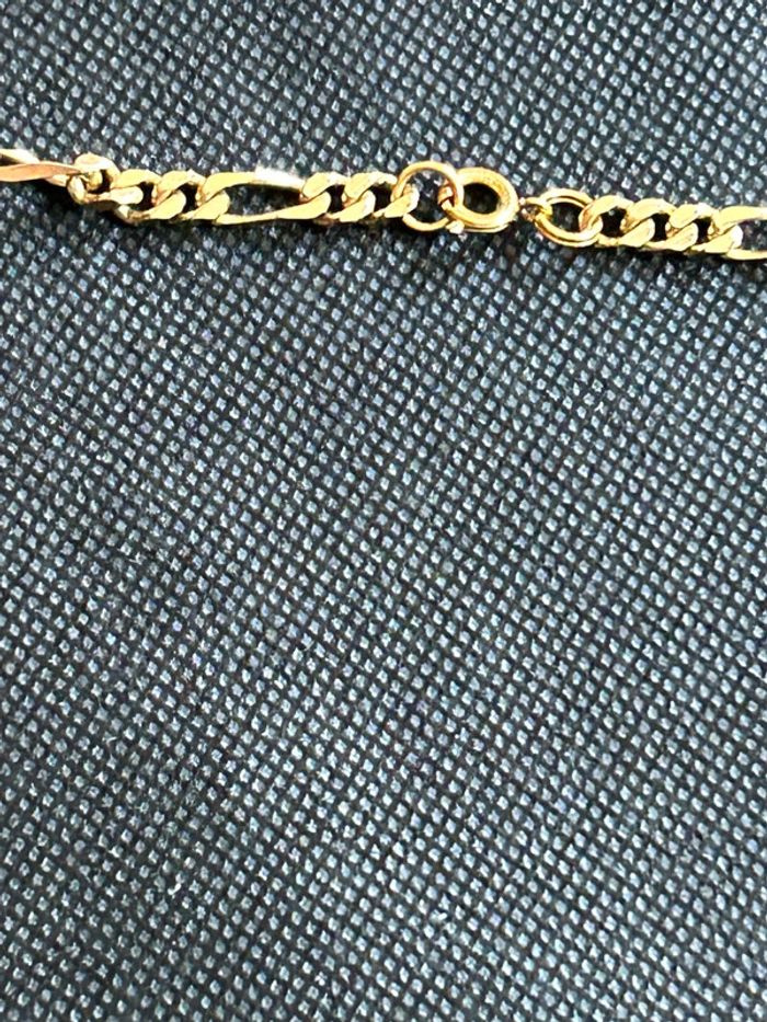 Beau et long collier/chaîne maille «cheval » en plaqué or mixte TBE - photo numéro 3