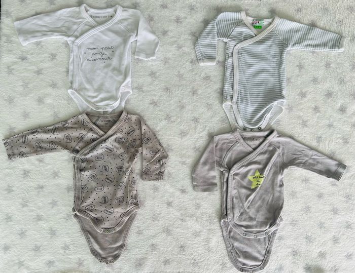 4 bodies manches longues garçon 1 mois