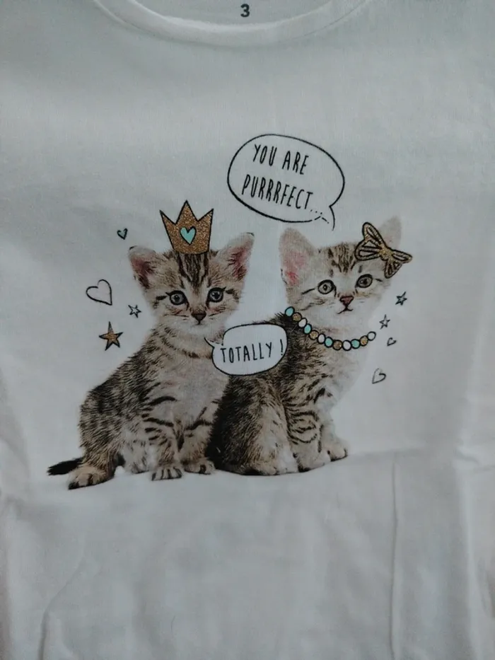 T-shirt neuf chat taille 3 ans - photo numéro 2