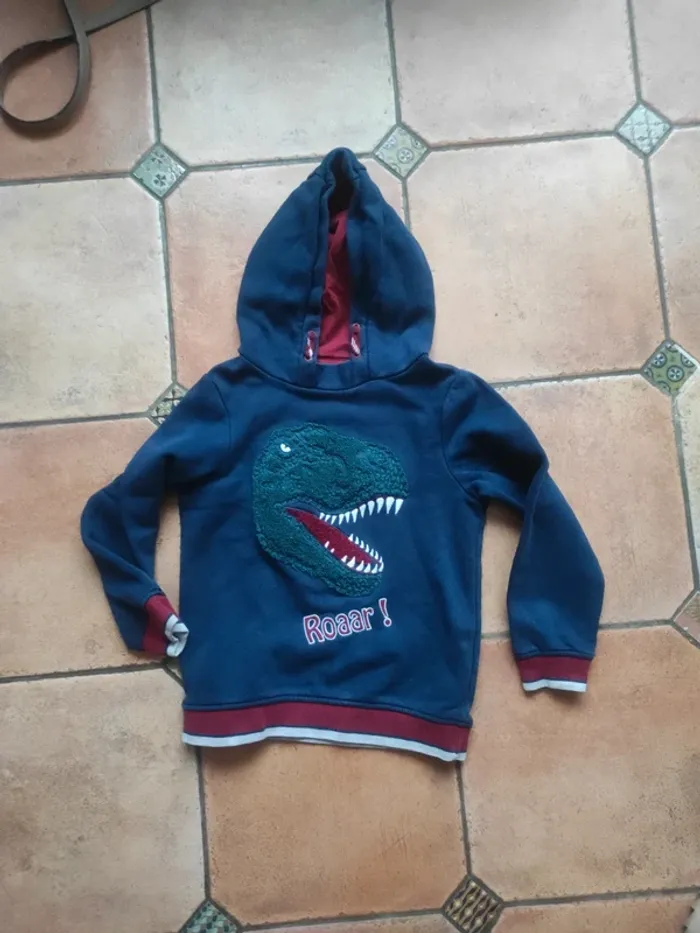 Sweat à capuche Dino – 8 ans – Bleu marine - photo numéro 2