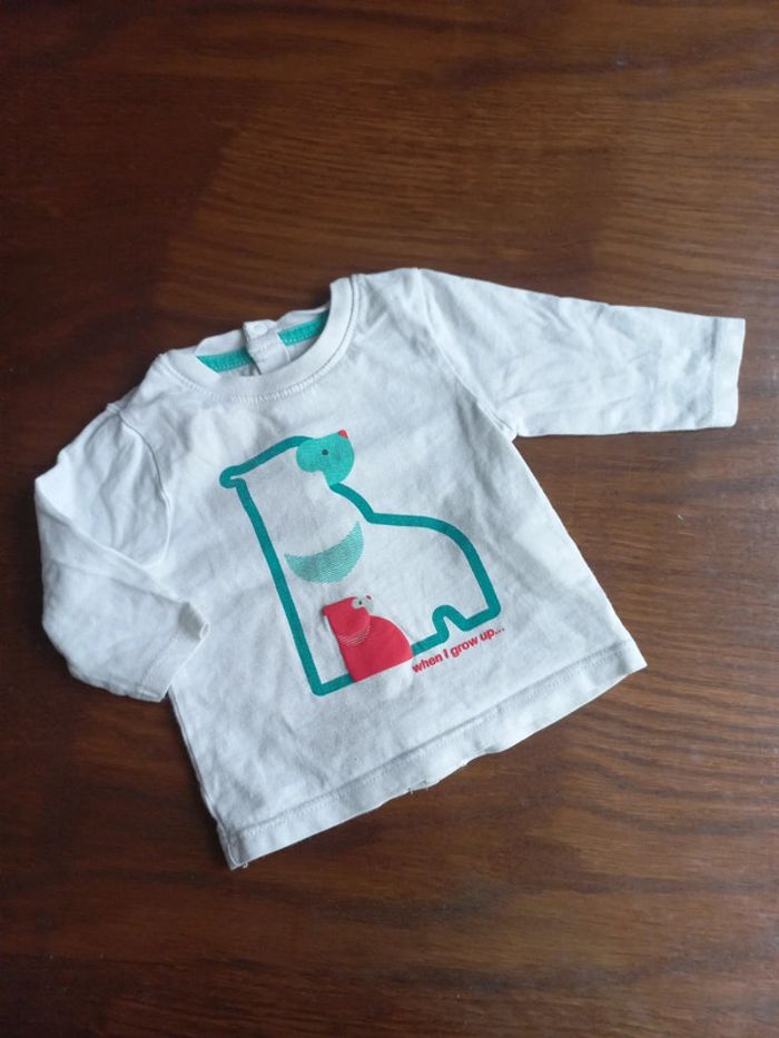 T-shirt ours manches longues Obaïbi 1mois