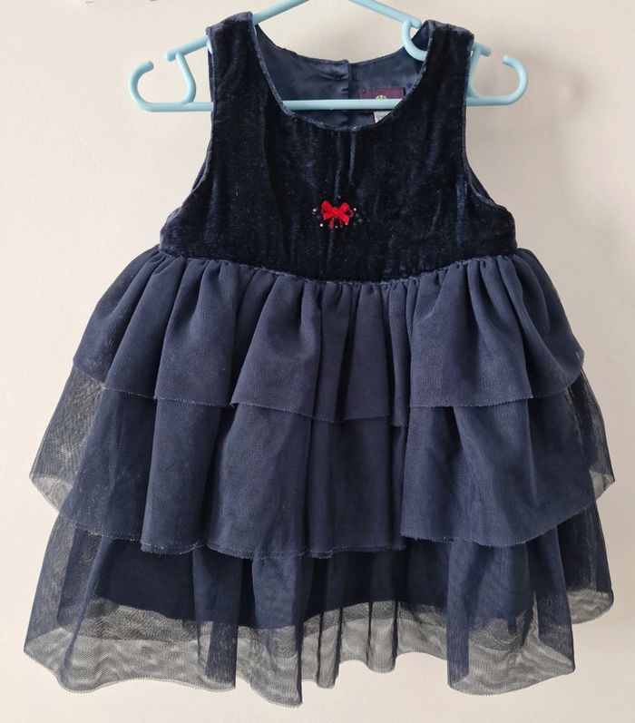 Jolie robe marine à volants Sergent Major 12M (BE avec défauts) - photo numéro 3
